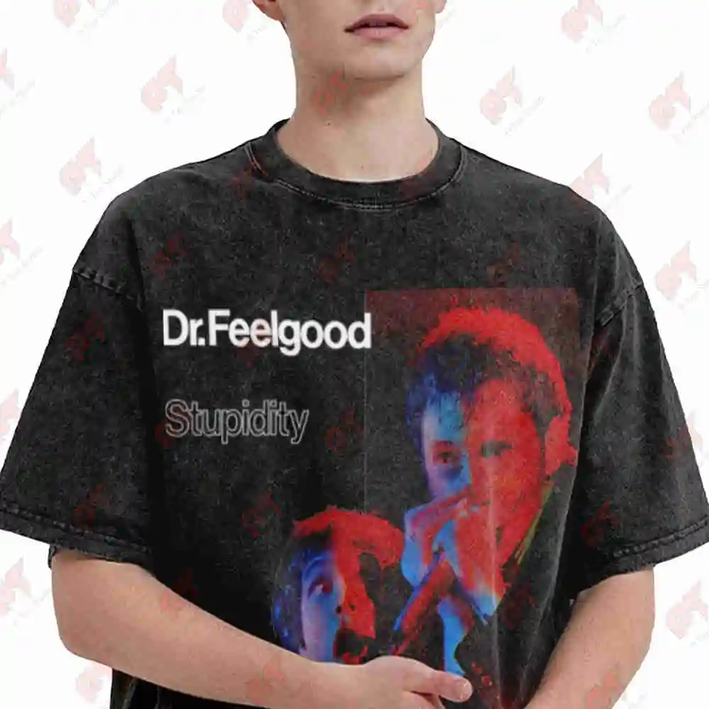 Dr Feelgood Stupidity Vintage Washed Tee Pure Cotton T-Shirt