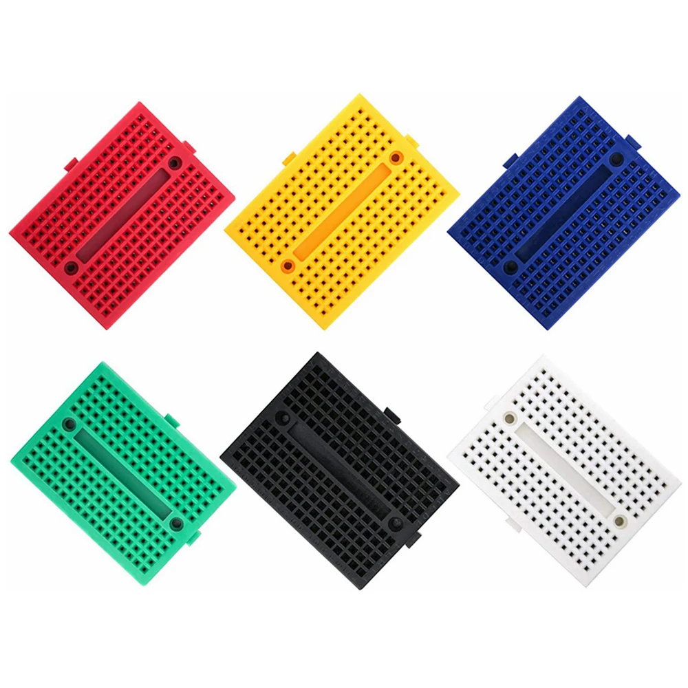 Placa de pruebas de 170 puntos de amarre, kit de Mini Placa de pan para bloques de conexión de distribución de escudo Arduino Proto