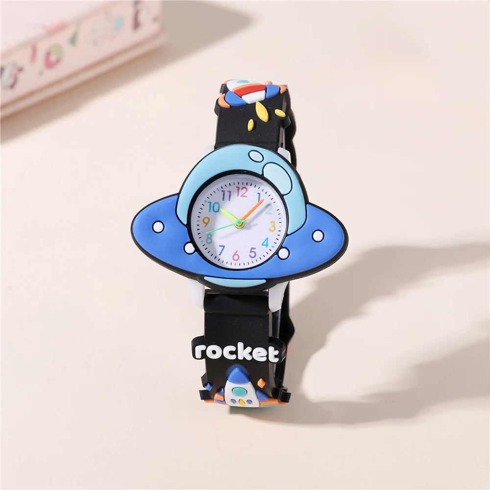 cute Spacecraft rocket style silicone band Cartoon Children's Watch