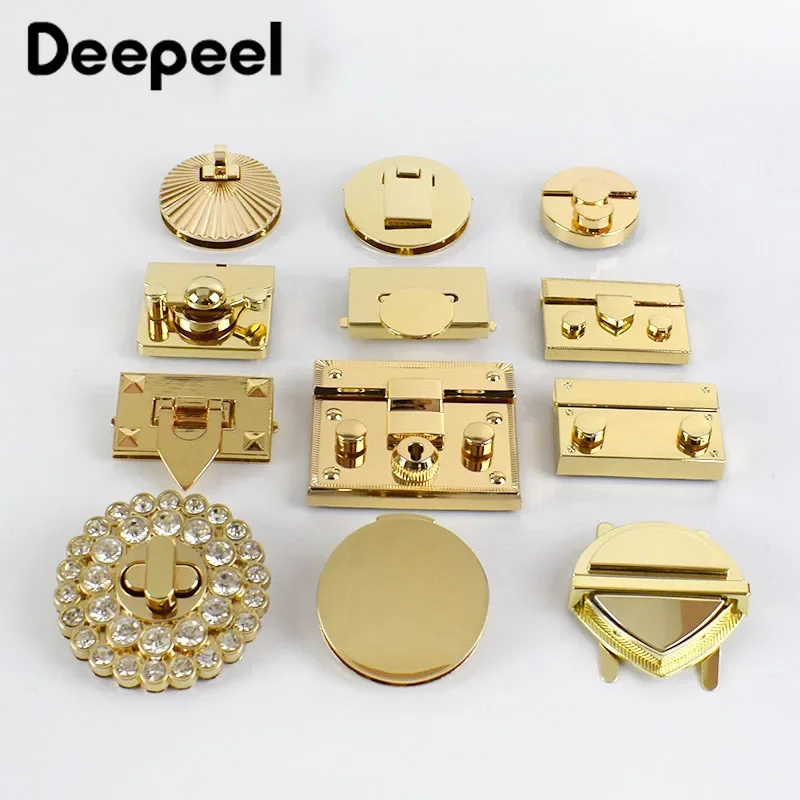 

1/2/3Pcs Deepeel LightGold Metal Locks Turn Twist Spring Lock Buckle Bag Purse Closure Latch Bags Parts Hardware Accessories