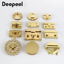 1/2/3Pcs Deepeel LightGold Metal Locks Turn Twist Spring Lock Buckle Bag Purse Closure Latch Bags Parts Hardware Accessories