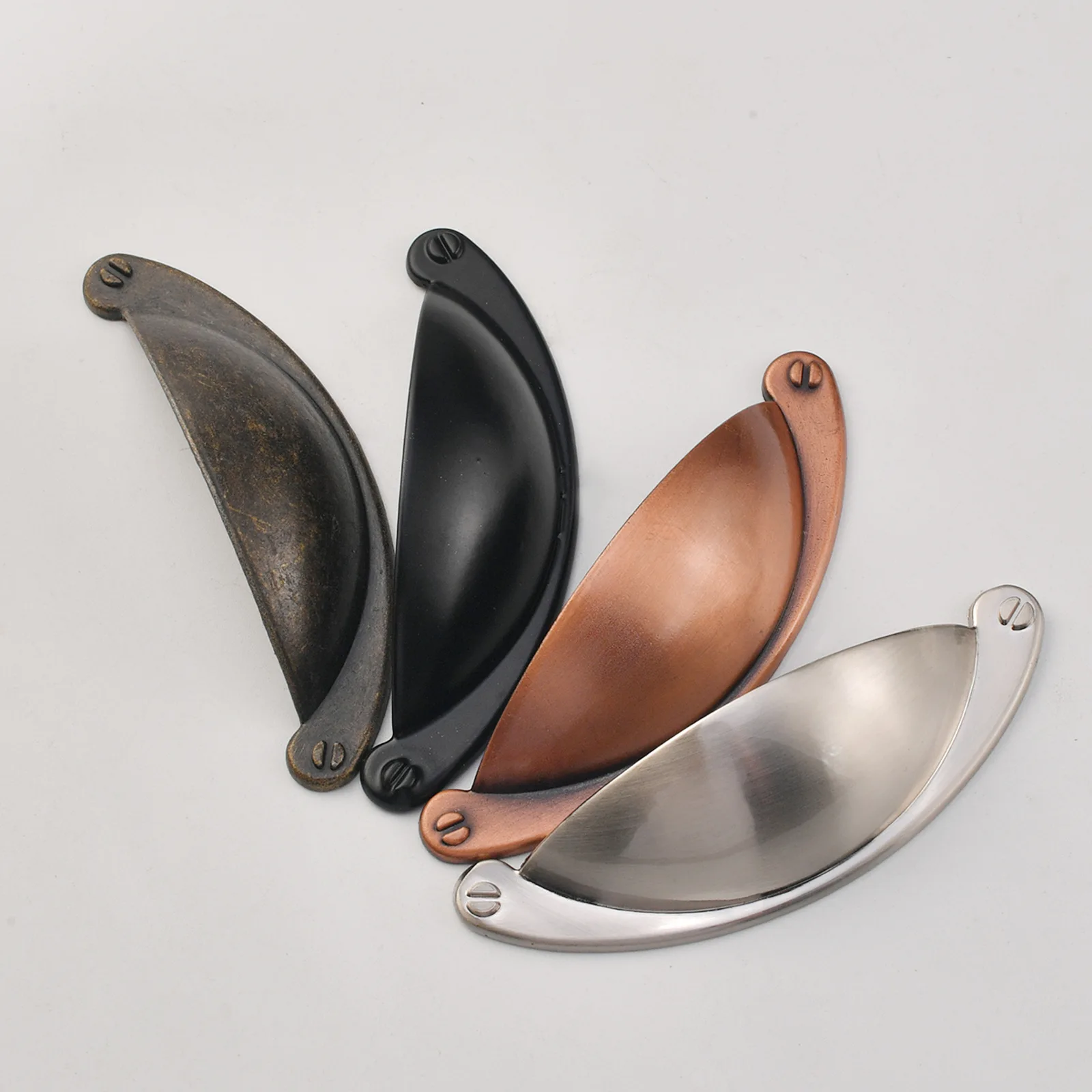 New Chinese American drawer European shell black semi-round Chinese retro handle accessories handle