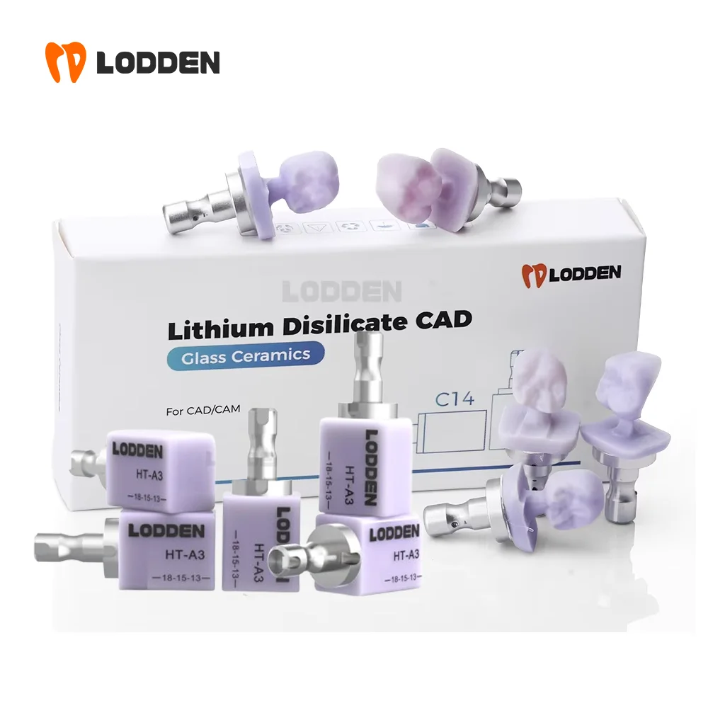 

LODDEN 5pcs/box Lithium Disilicate C14 Blocks Dental Lab HT/LH/MT Glass Ceramic for CAD CAM Sirona Cerec Dental Veneer Materials
