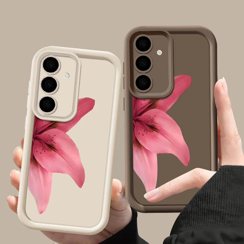 Custodia per telefono con stampa floreale realistica per Samsung Galaxy A17 A56 A16 A36 A15 A55 A54 5G S25 Edge S24 FE S23 S22 Ultra Plus TPU Cover
