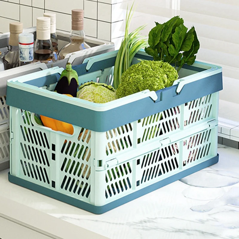 Foldable Storage Basket With Handle-Large Portable Box For Desktop&Home Organization,Pastel Colors,Ideal For Living Room