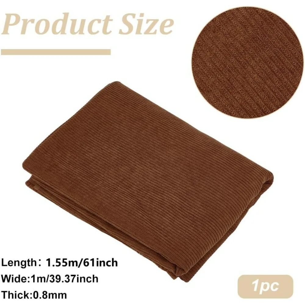 Corduroy Fabric 39x61 Inch DIY Sewing Crafts Materials Corduroy Upholstery Fabric for Sewing Coat Shirt Dress Saddle Brown