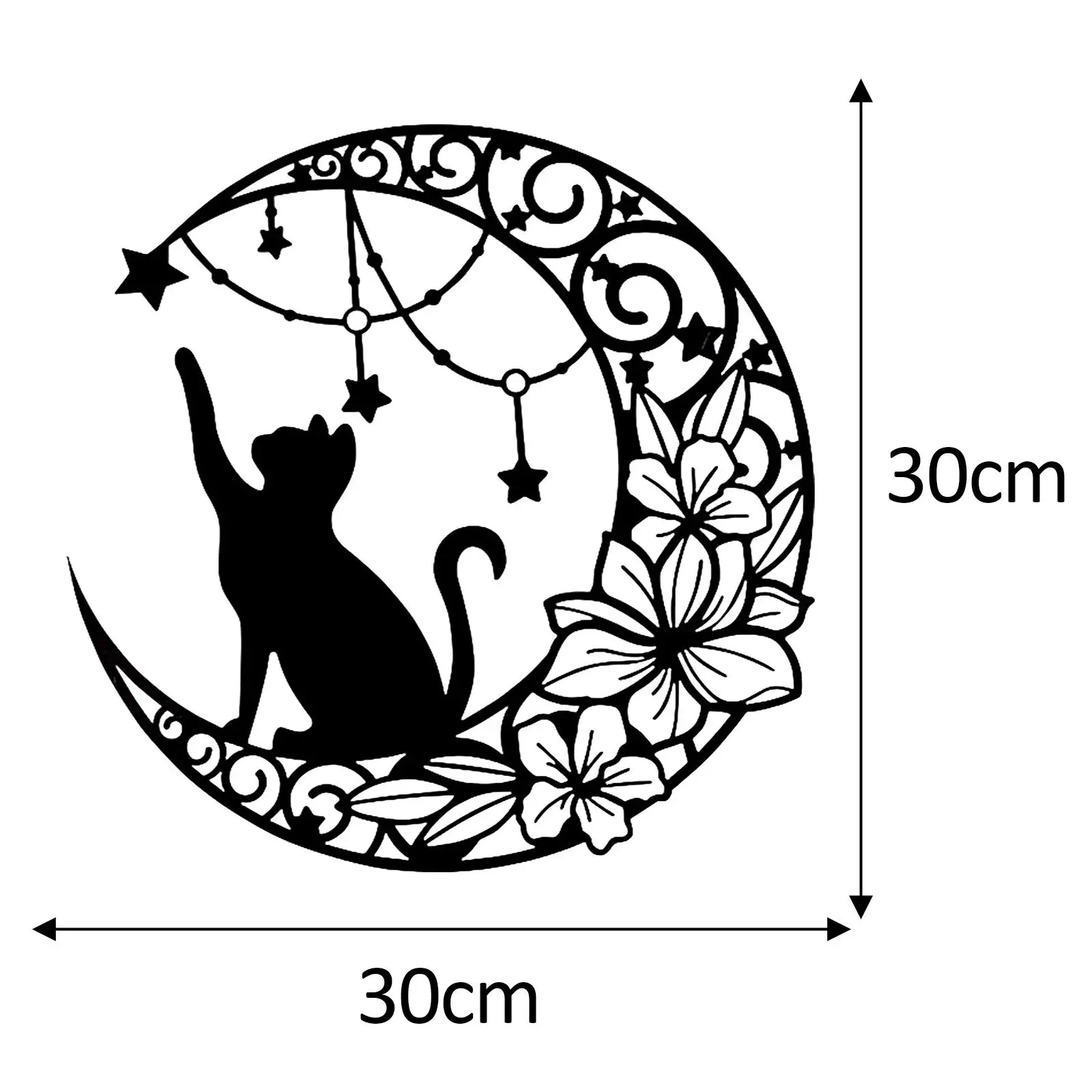 Metal Black Cat Wall Decor 13