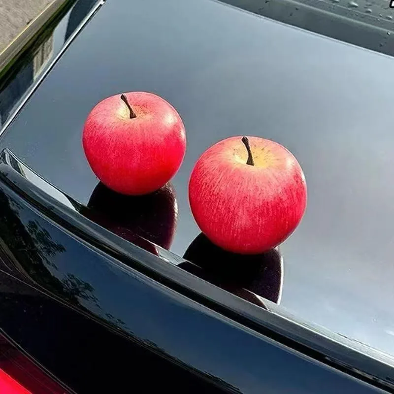 Cute and creative apple car tail pendant fruit car center console jewelry ornaments electric roof decoration motorcycle dual use