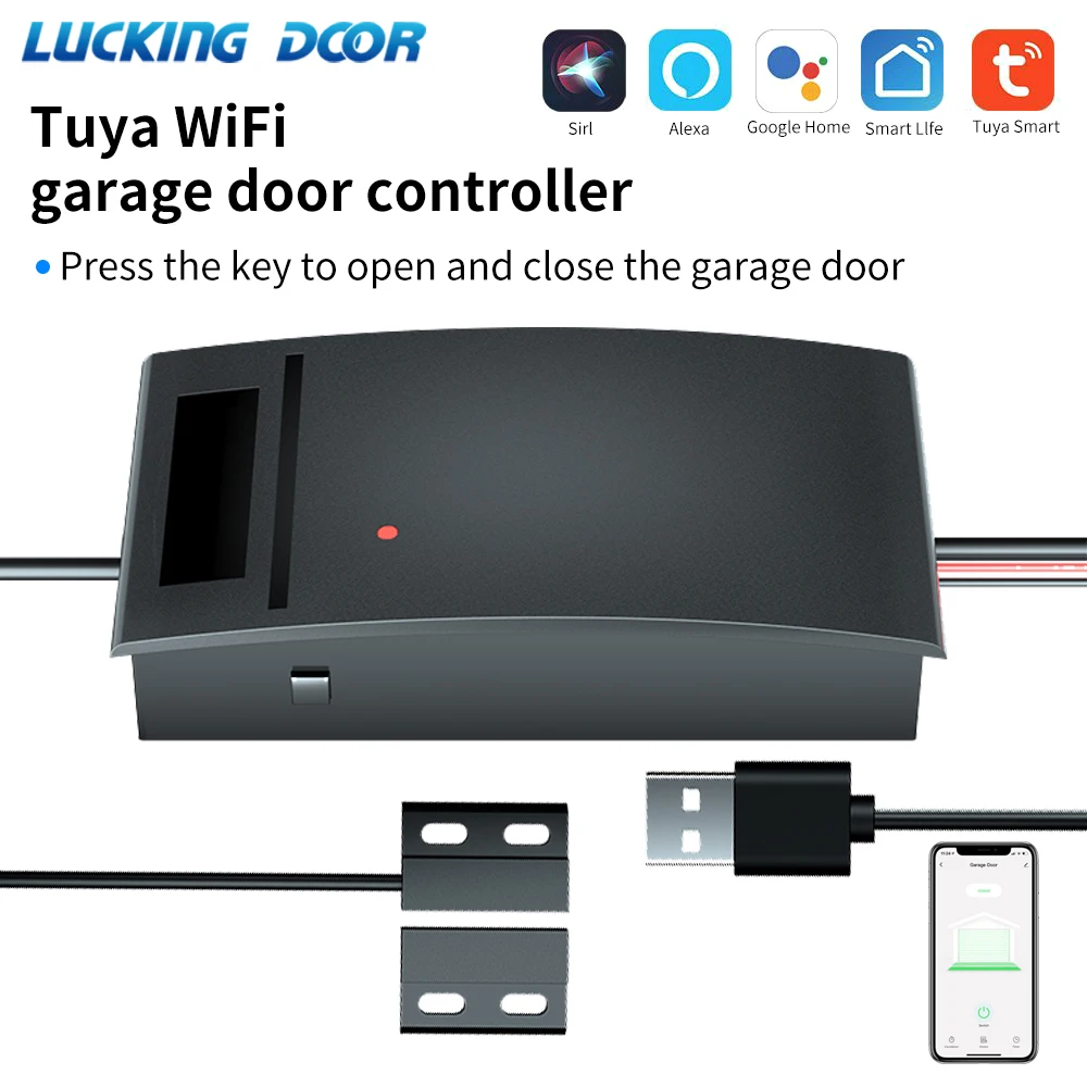 WiFi Tuya Garage Door Controller APP Remote Control Garage Door Opener Remote Garage Voice Control Work with Alexa Google Home