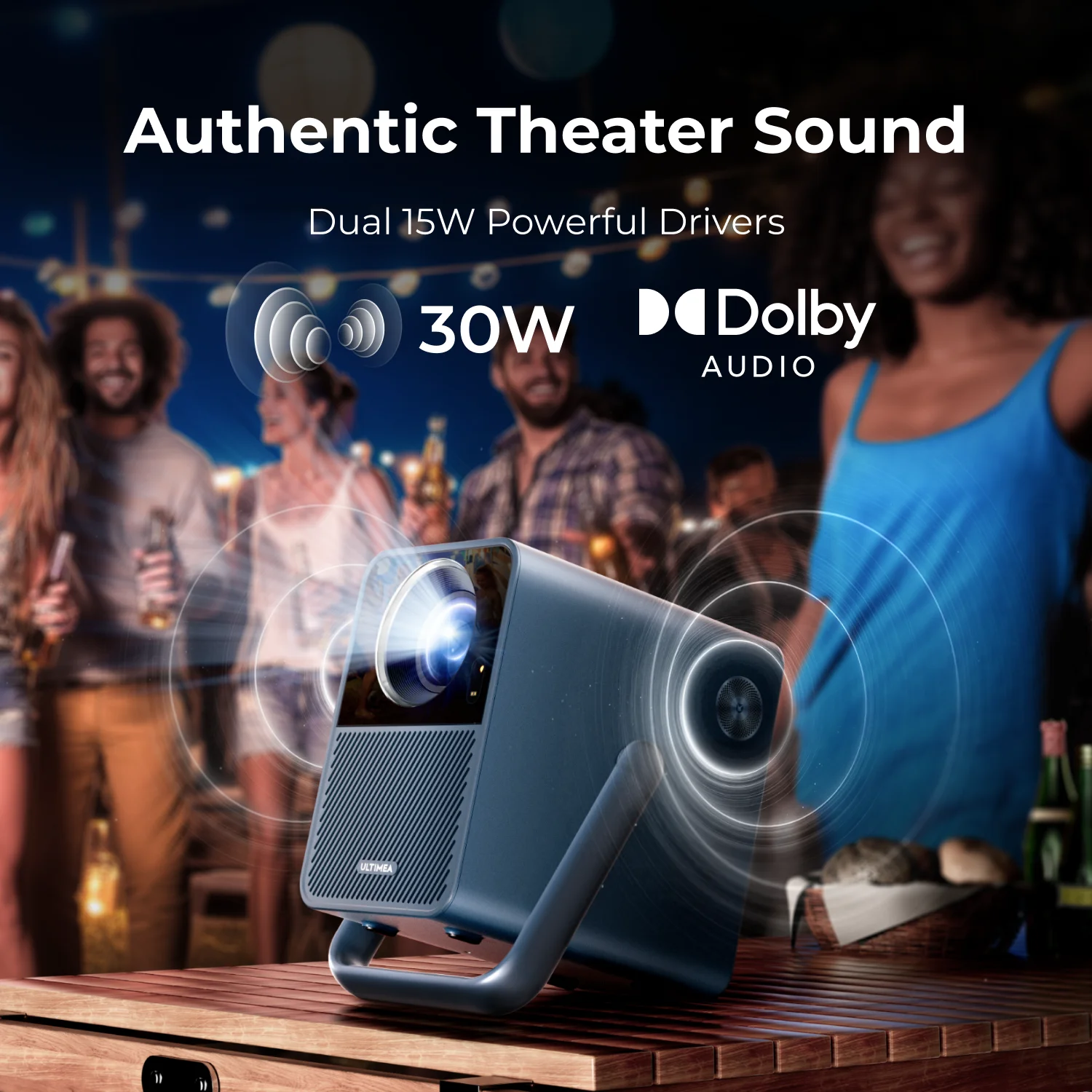 ULTIMEA Poseidon E40 Full HD 1080P Projector 4k for Movies Android TV 11.0 with Netflix, 4K Decoding, Dolby Audio, Home Theater