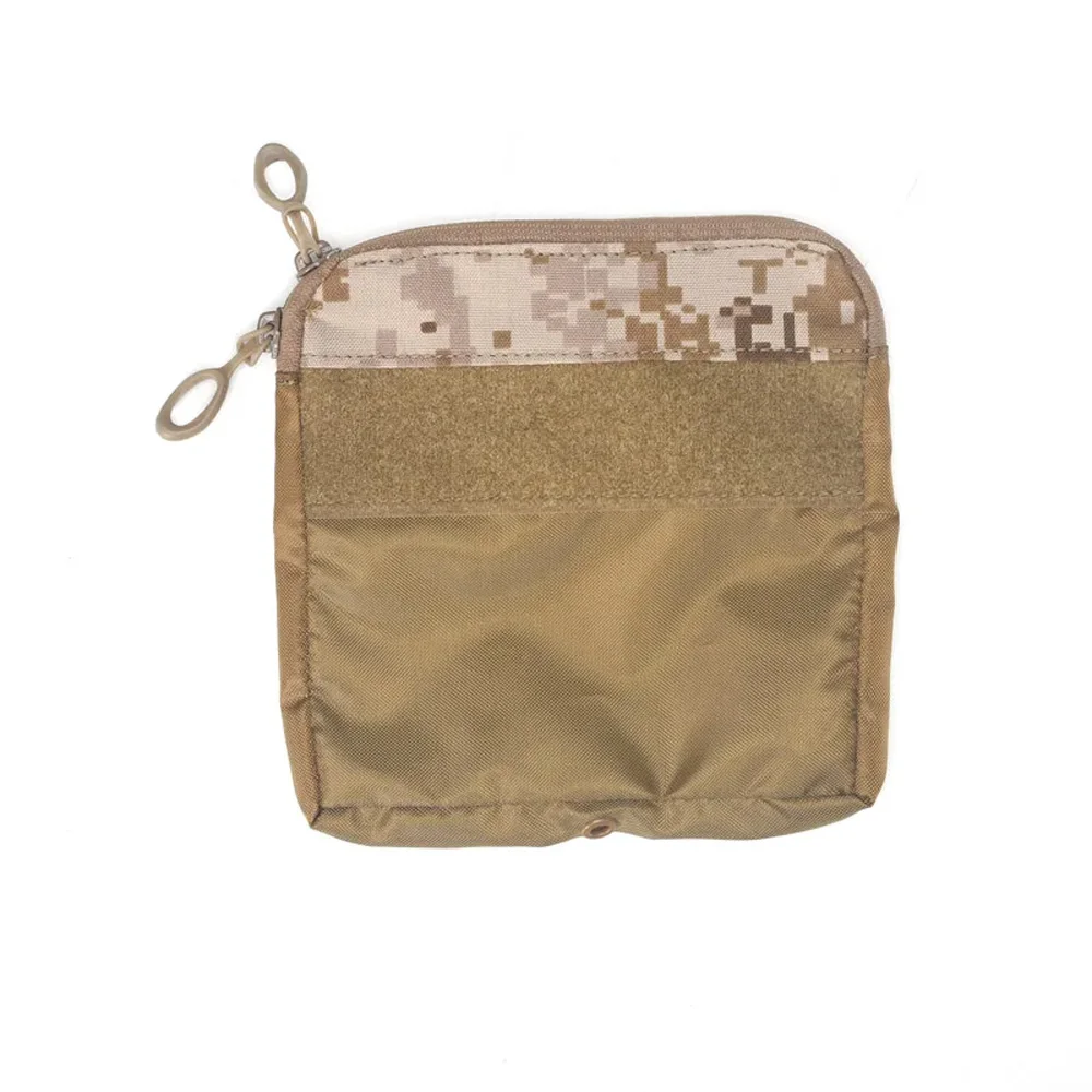 Outdoor Sports Tactical Vest Front Panel Pouch Insert Small / Half Pocket Built in Zipper Carrier Bag