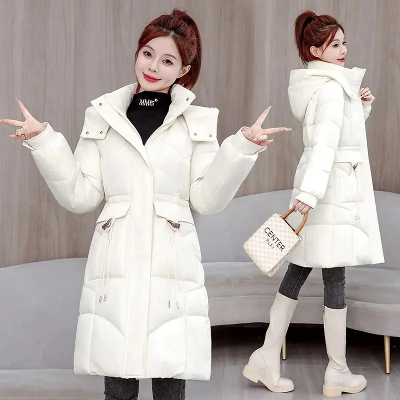 

Winter Women's Cotton Jacket 2025 Middle-Length down Cotton Coat Slimming Western Style Thick Fashionable Coat JJ1397