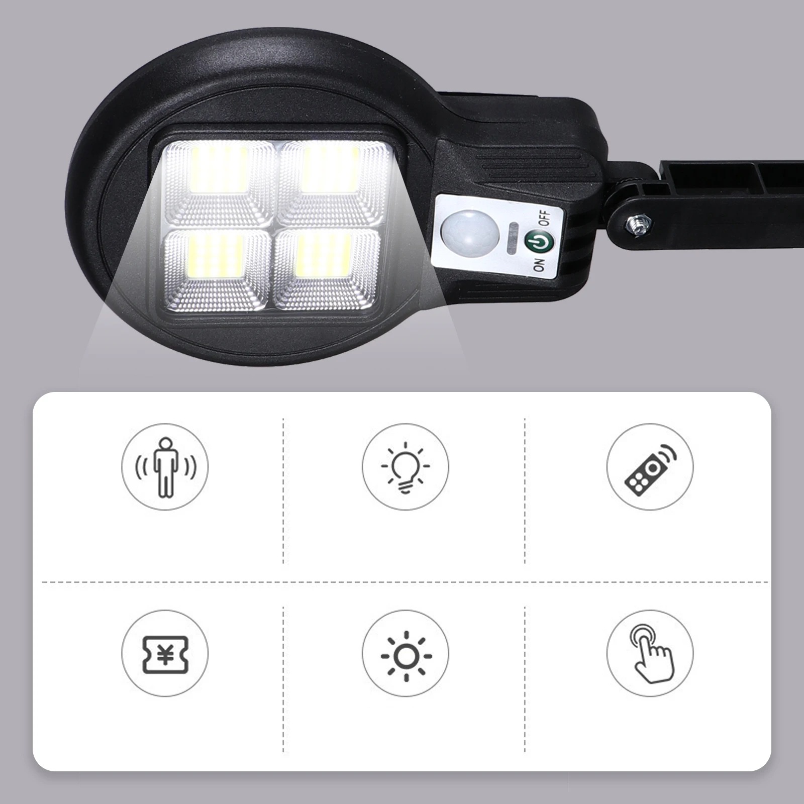 

Solar Garden Lights LED Solar Light Waterproof Durable Street Lamp Black High Brightness Energy Saving Outdoor Lighting Device