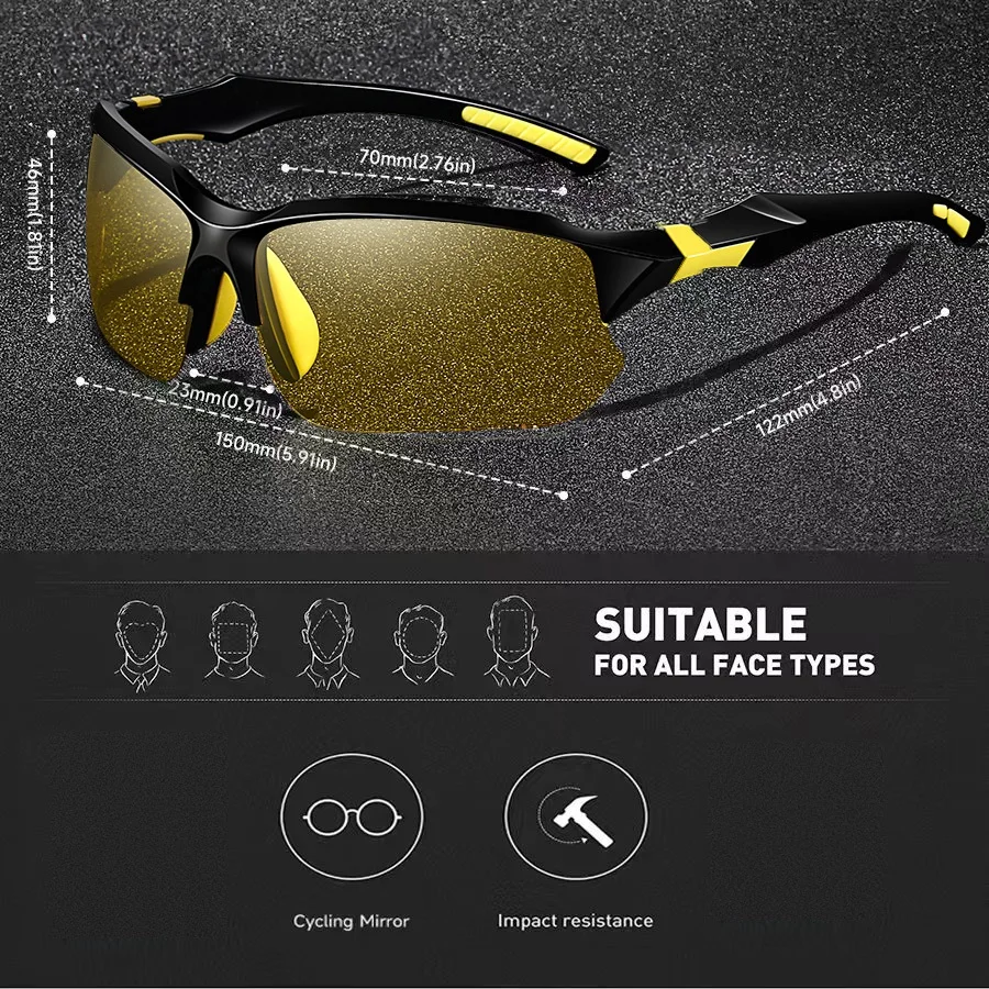 Fashion Vintage Sports Unisex HalfFrame Night Vision Glasses Reduce Visual Fatigue Lenses Anti Reflective Eyewear ﻿