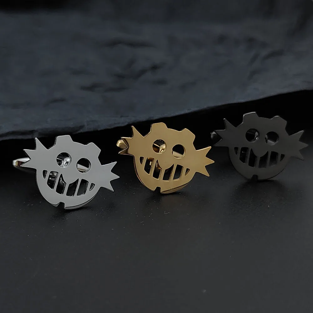 Halloween Creative Hollow Pumpkin Lantern Devil Tree Element Cuff Links Men's Stainless Steel Hp Hop Jewelry Father's Day Gift