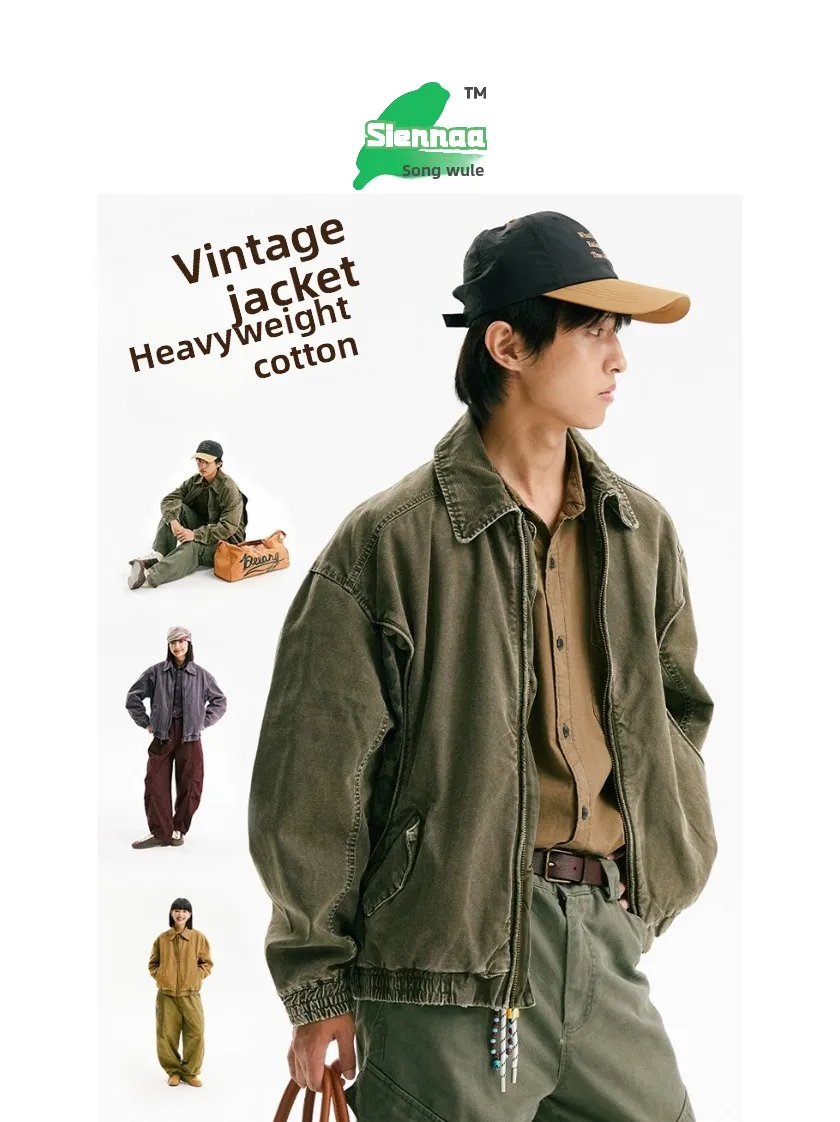 

Outdoor Men's Jaet Heavyweight American Retro Waed Leopard Print Patchwork Cotton Long Sve ort Length Collar Design