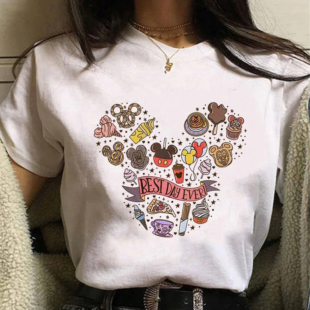 Mickey Minnie Tee Fashion Creative Print T-shirts Cartoon Toy Story Girls Trend Harajuku Style Women's Clothes Hipster Tops