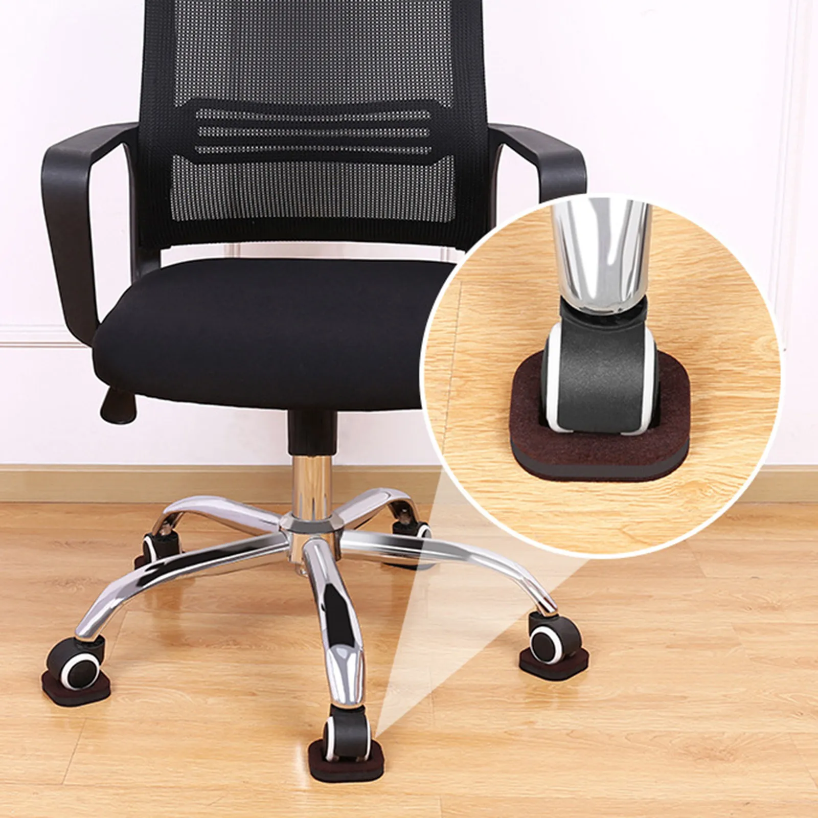 5Pcs Sliding Furniture Movers Felt Pads Anti-Slip Chair Mat Protectors Pulley Stopper Cushions for Hardwood Tile Floor