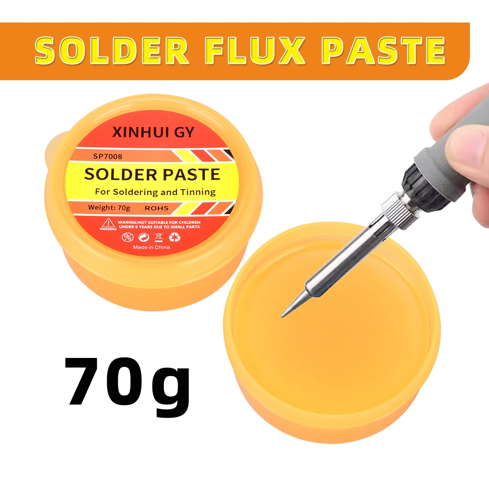 SP7008 Lead-Free Rosin Flux Paste Solder Oil 70g RoHS Halogen-Free No-Clean Environmentally Friendly Repair Soldering Flux