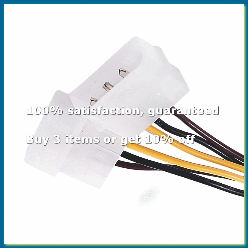 A Dual 4-Pin Molex IDE to 6 Pin PCI-E Graphic Card Power Connector Cable Adapter-DTB3