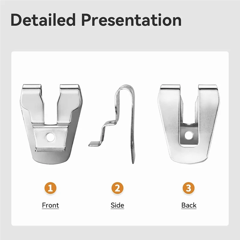 Belt Clip, 20Pcs Drill Clip For Tool Belt 633586002 636181001 Replacement Part With Screws, Stainless Steel Driver Hook-AA26