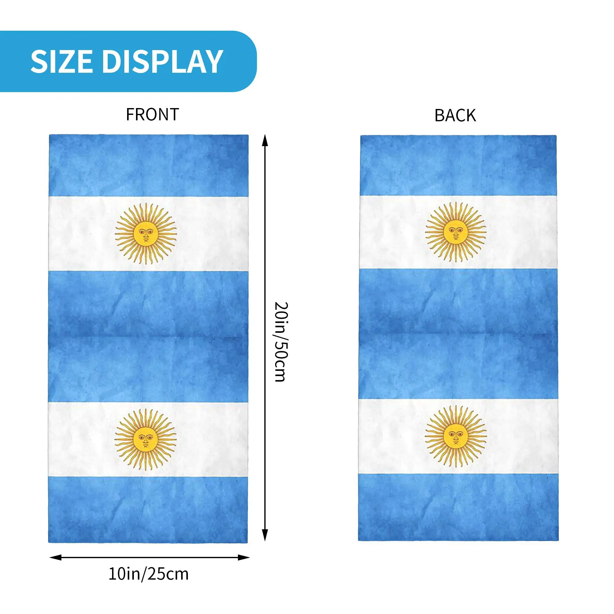 Argentinië Argentijnse vlag Nationale vlag van Argentinië Bandana Halsbeenkap Gedrukte magische sjaal Multifunctionele bivakmuts Fietsen
