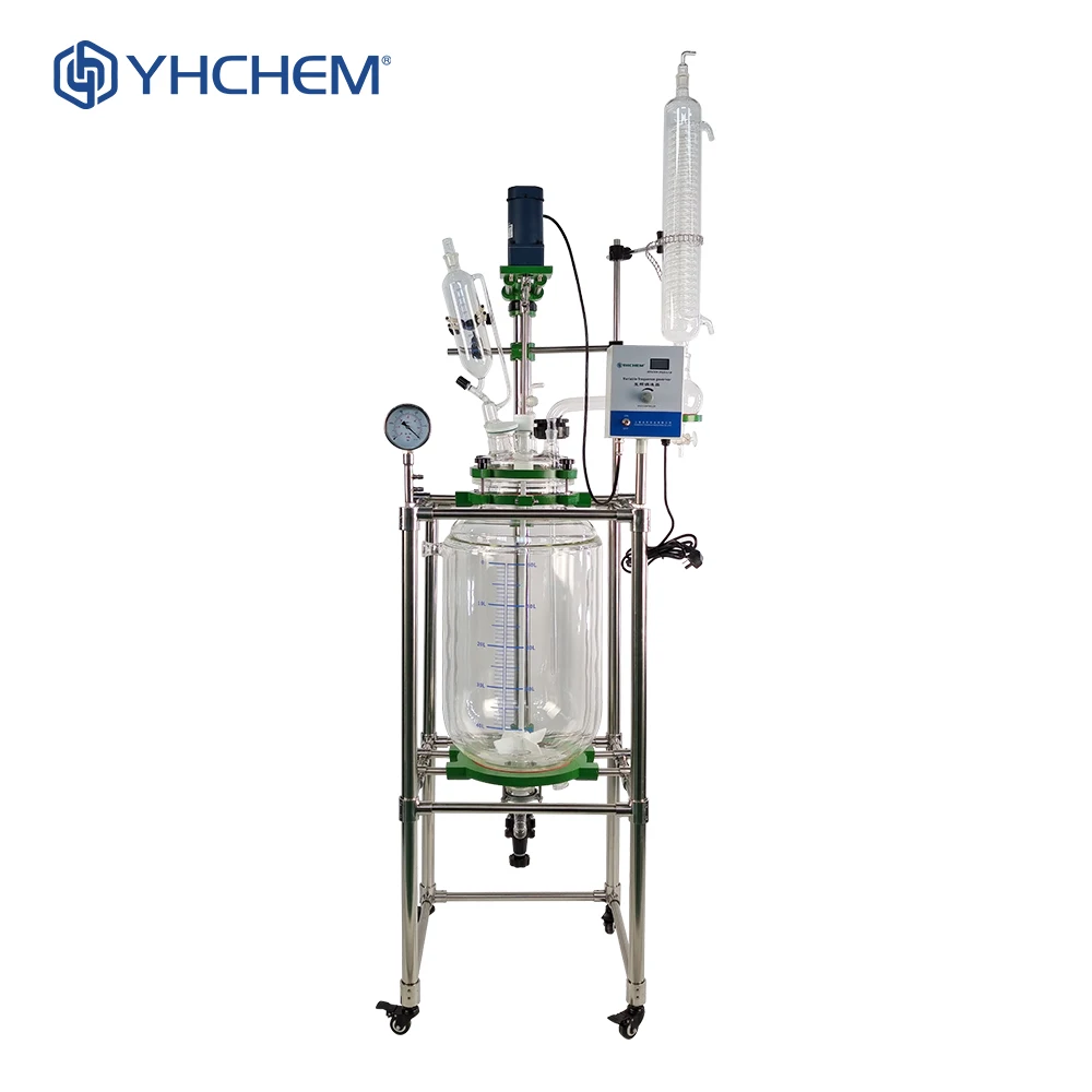 Laboratory scale pyrex/pyrolysis reactor jacketed glass reactor