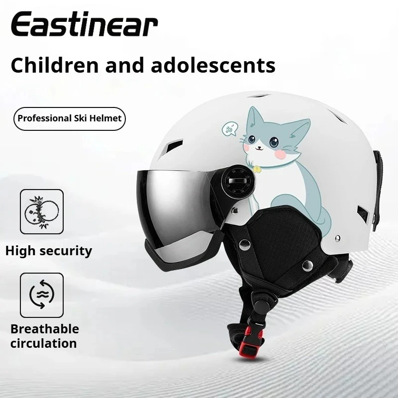 Eastinear هريرة خوذة تزلج الرجال نظارات الثلوج في واحد معدات التزلج الرياضية الدافئة للكبار على الجليد خوذة على الجليد الملحقات #1