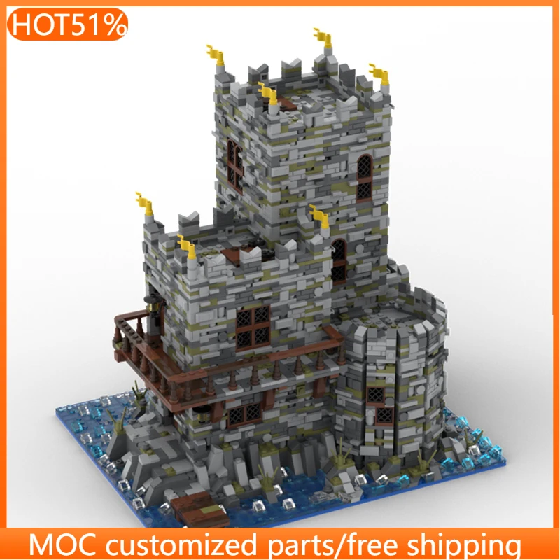 

4599 деталей. Конструктор MOC «Башня наблюдения на острове». Модульная сборная модель. Простой конструктор для детей. Игрушка-конструктор DIY. Подарок на день рождения.