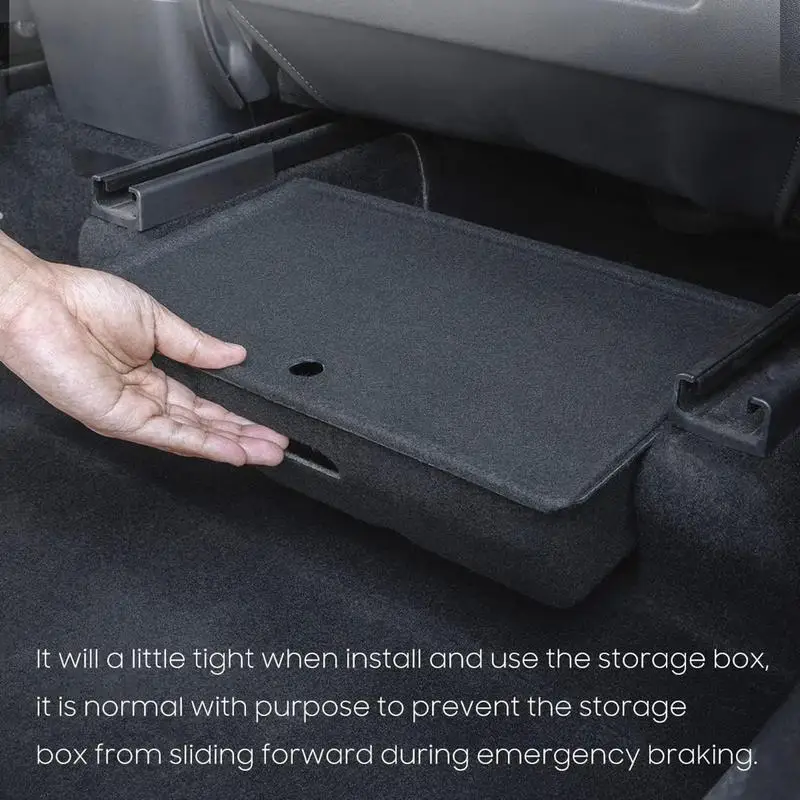 For Tesla for Model Y Car Under Seat Storage Box Drawer Hid Felt Cloth Underseat Case Organizer For Model Y Interior Tray