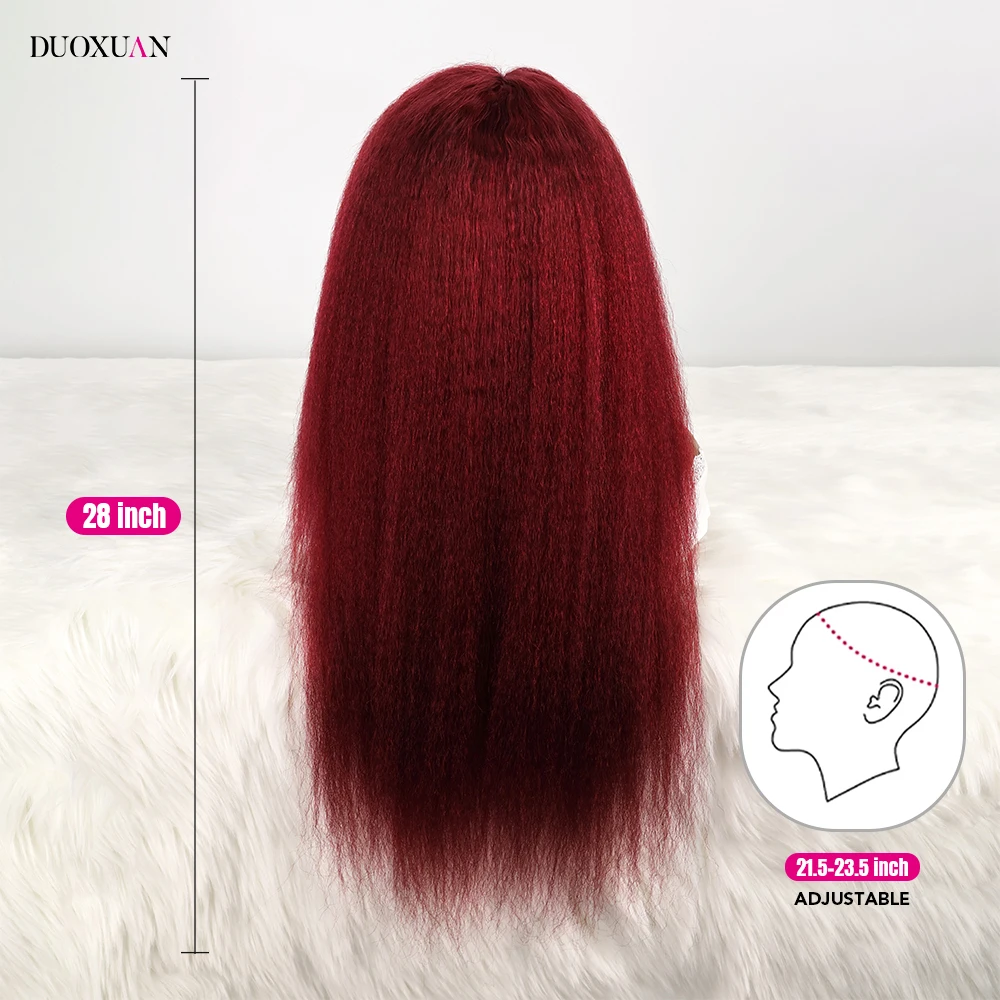 Kinky em linha reta 230 densidade 13x6 frente do laço peruca de cabelo humano 100% cabelo humano yaki peruca reta para preto feminino cabelo humano brasileiro