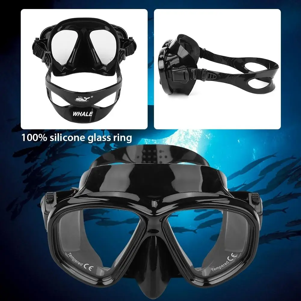 WHALE Scuba Diving Mask Anti Fog Silicone Goggle for Underwater Salvage and Swimming