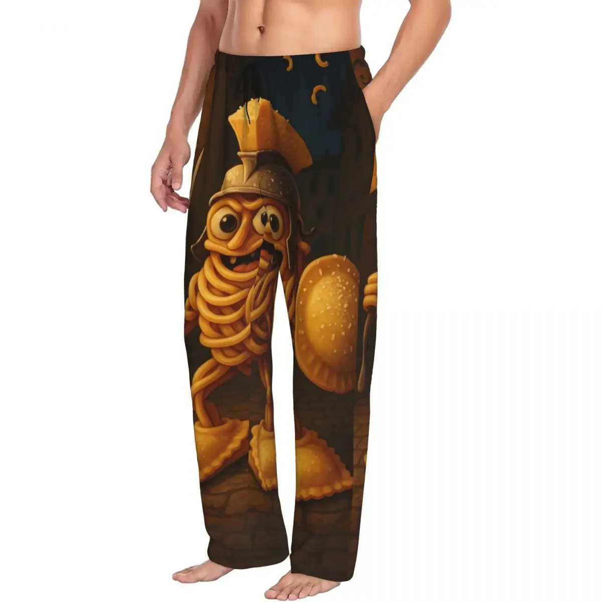 Custom Print Men Italian Brainrot Pajama Pants Animals Cartoon Sleepwear Sleep Lounge Bottoms with Pockets
