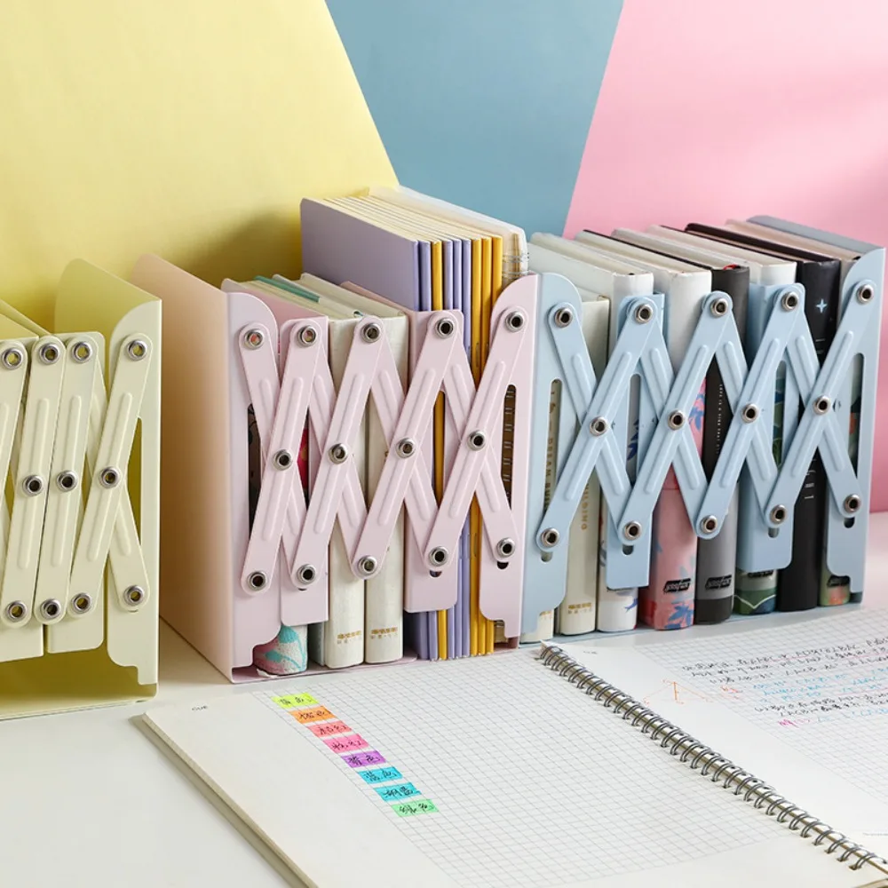 Fashion Multi-functional Bookends Retractable Folding Book Stand Adjustable Office Accessories Bookshelf