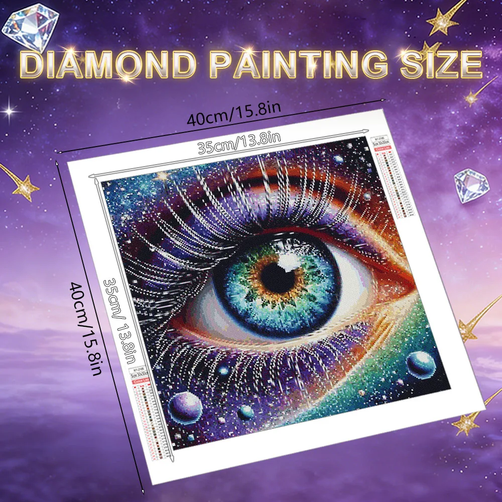 HUACAN Diamonds Painting Eye Portrait Hobby Creative Diamond Mosaic Planet Starry Sky Landscape Crafts Rhinestones Pictures