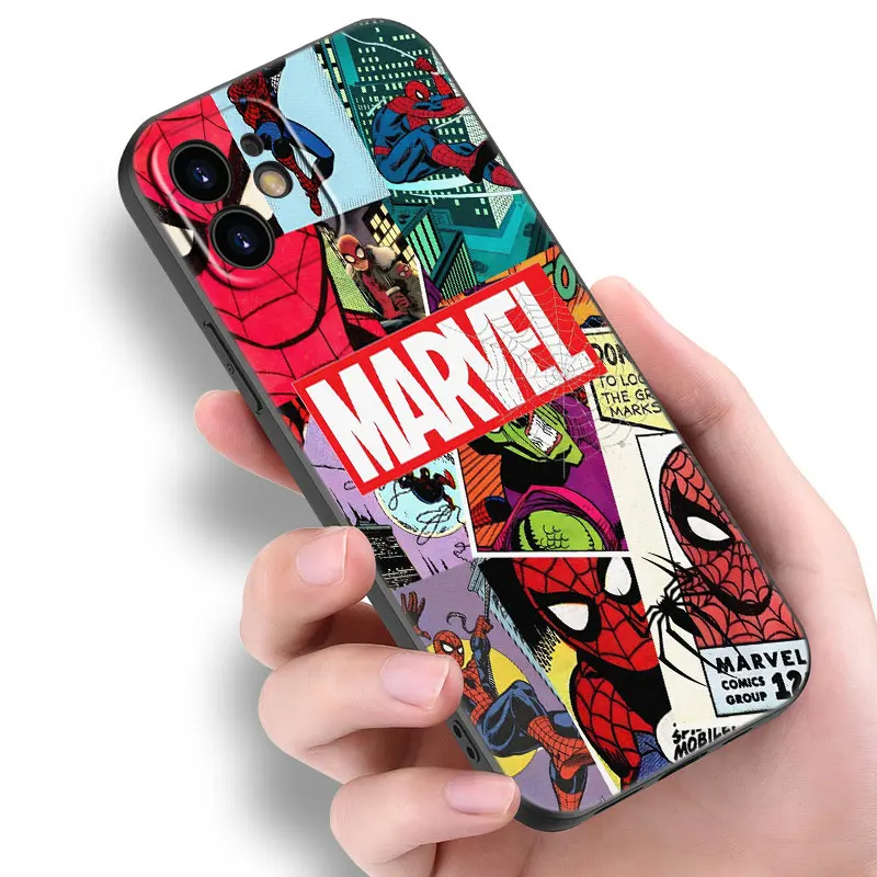 Marvel Spider Man Black Phone Case For Honor 90 200 Lite X7B X6 X8B X6A X6S X7A X8A X9A X9B X5 Plus 70 20 Pro Lite Cartoon Cover