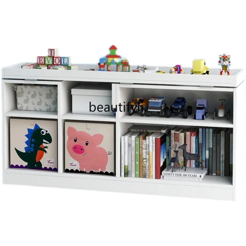 Solid Wood Bookshelf Floor Kindergarten Toy Storage Rack Household Storage Rack Book Picture Book Shelf Bookcase