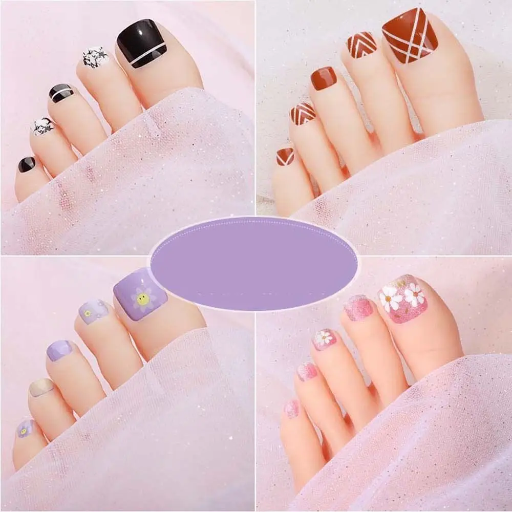 22 İpuçları/sac ayak tırnak çıkartmaları su geçirmez moda ayak tırnak sarar Nail Art tam kapak yapıştırıcı folyo çıkartmalar manikür çıkartmaları