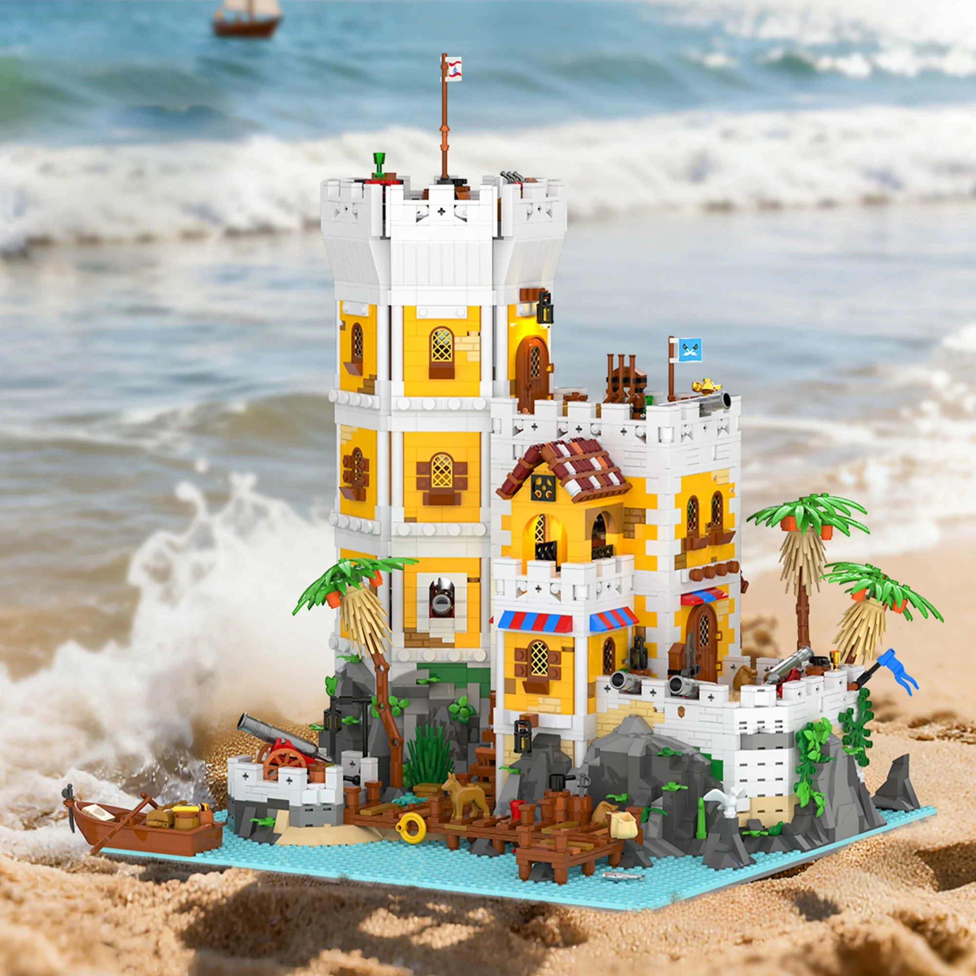 4567 Stück Sierra Madre Fortress Bausteine Kreative Royal Pirates Serie Straßenmodulare Konstruktionssteine Spielzeug Geschenke für Erwachsene