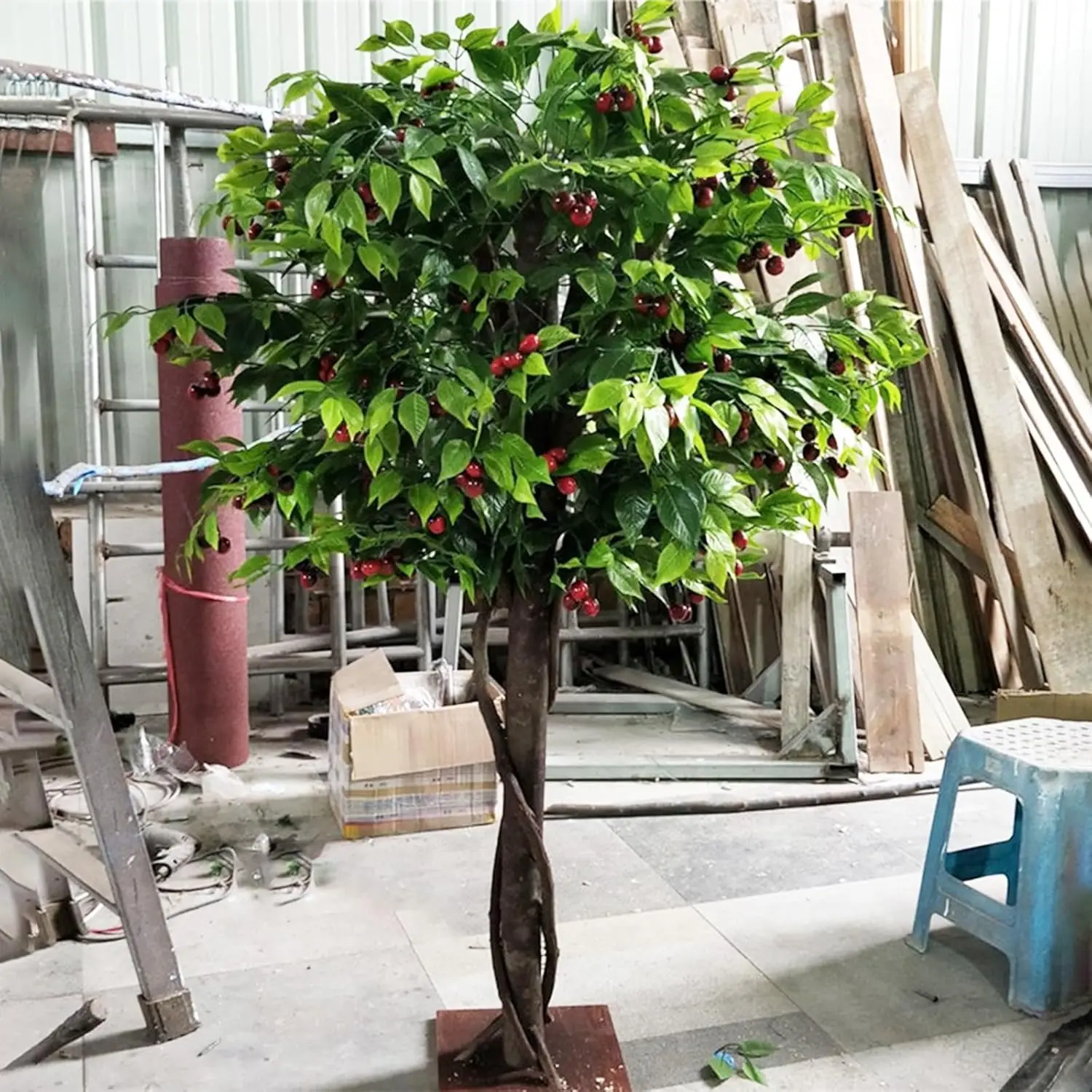 Artificial Hawthorn Cherry Blossom Tree for Hotel Wedding Indoor Landscaping Decoration