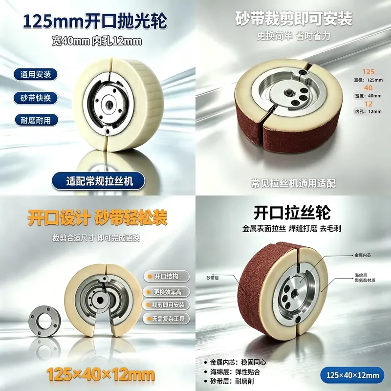 Open Abrasive Belt Polishing Wheel for Angle Grinder Special Metal Weld Tank Wire Drawing Grinding Wheel Replaceable Abrasive