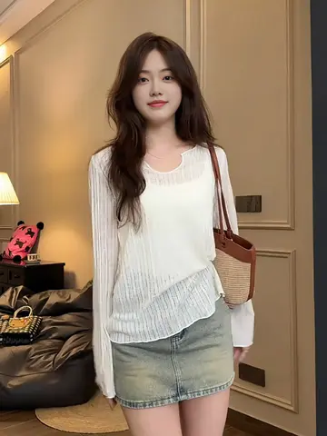 방수 티셔츠 여름 루즈핏 얇은 긴팔 V넥 방수 루즈핏 얇은 긴팔 V넥 티셔츠 탑 티셔츠 탑 방수 티셔츠