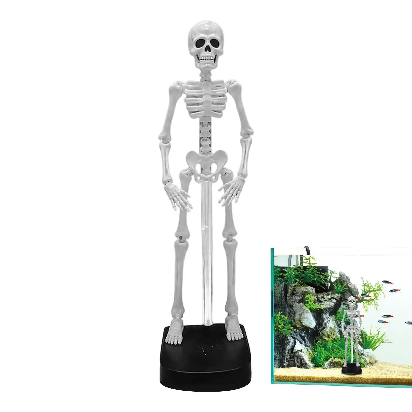 Halloween Skeleton Funny Dancing Moving Suction Base Figurines Underwater Aquarium Ornament Halloween Decor For Fish Tank Layout