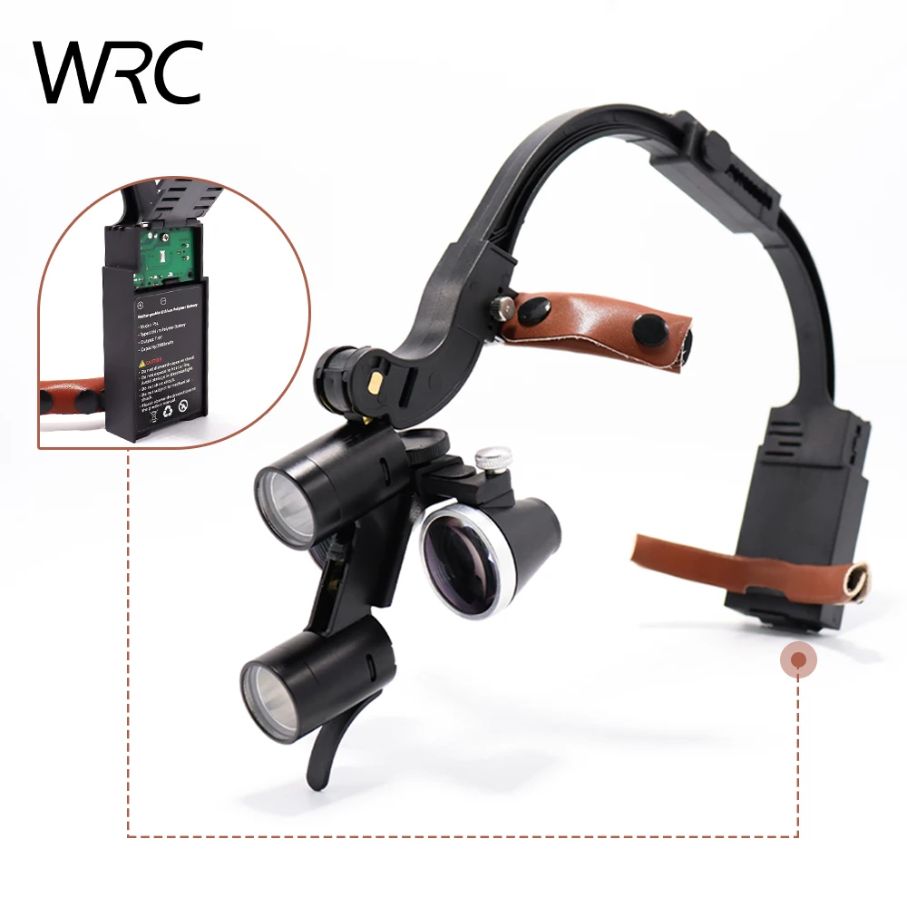 Dental LED Headlight Binocular Loupes 2.5X/3.5X Headband Ajustable 5W Dentist Surgical Headlamp Dentistry Magnifier