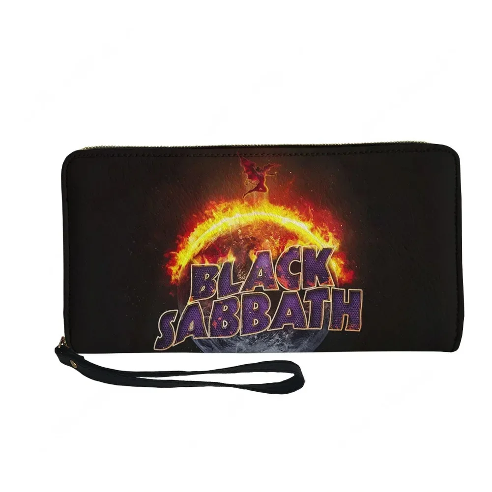Black Sabbath Rock Band Custom Wallet Purse Sprunki Mens Womens Zipper Long Wallets Double Print  Portable Wallet Gift Bag