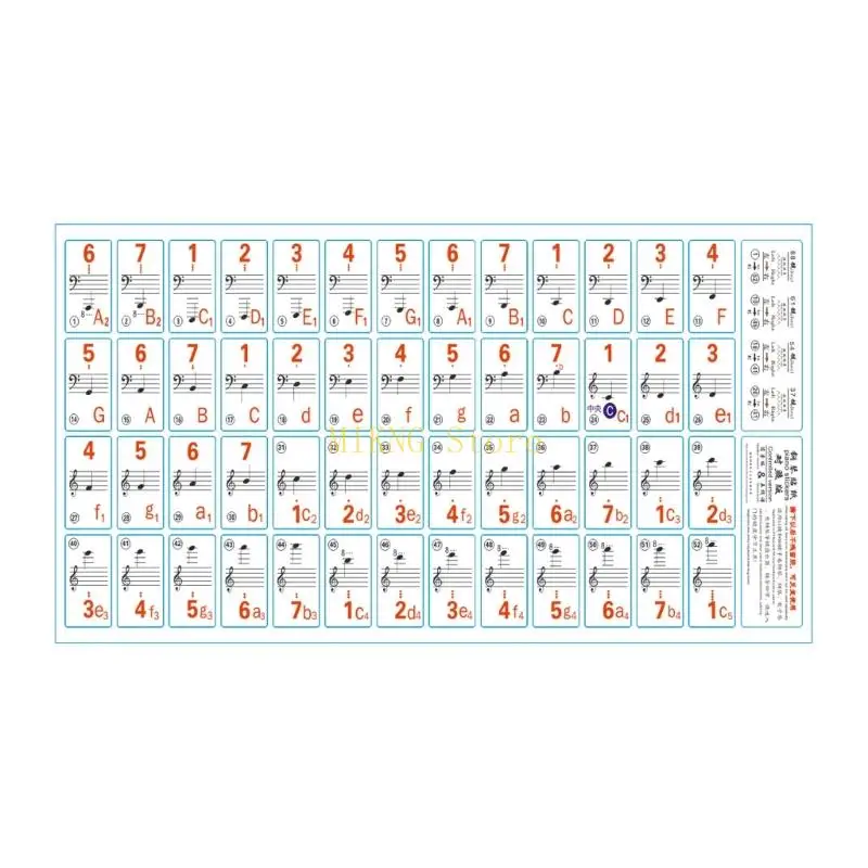 Klavier -Tastaturaufkleber für 88/61/54/49/37 Tasten Musikaufkleber Klavier Tasten Aufkleber Bester Verkauf Bester Verkauf