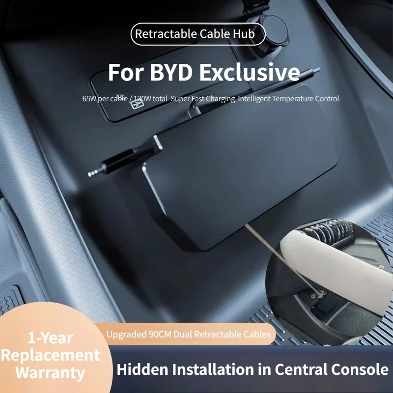 For SHUN SOON Retractable Car Charger Docking Station  Fit BYD Changan Geely New Energy Vehicles Auto Fast Charging Accessories