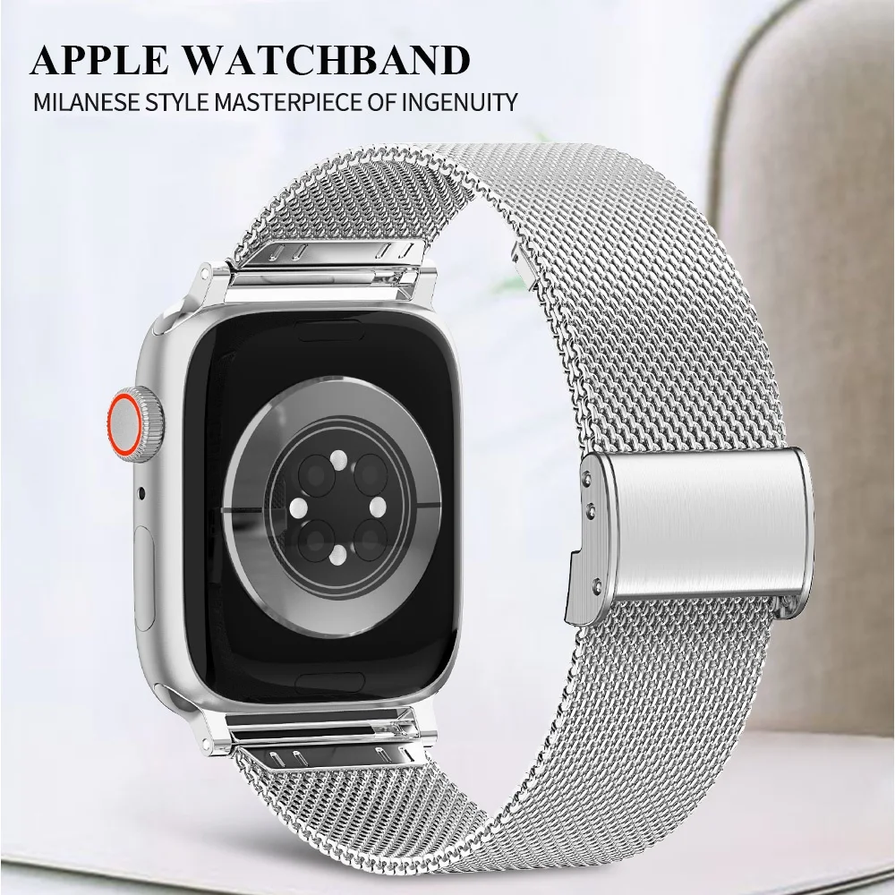 

Apple Watch Band 45 Mm Series 7 Strap Metal Magnetic Loop Correa Accessories Bracelet Watch Serie 4 3 SE 6 7 45mm 41mm