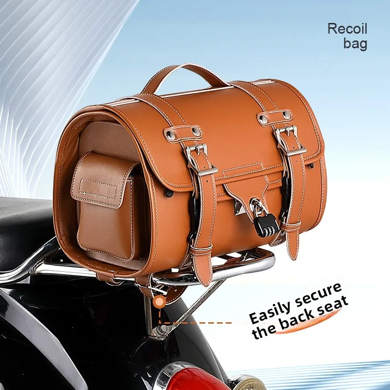

Electric motorcycle rear bag, rear seat bag, vintage universal rack bag for electric scooters