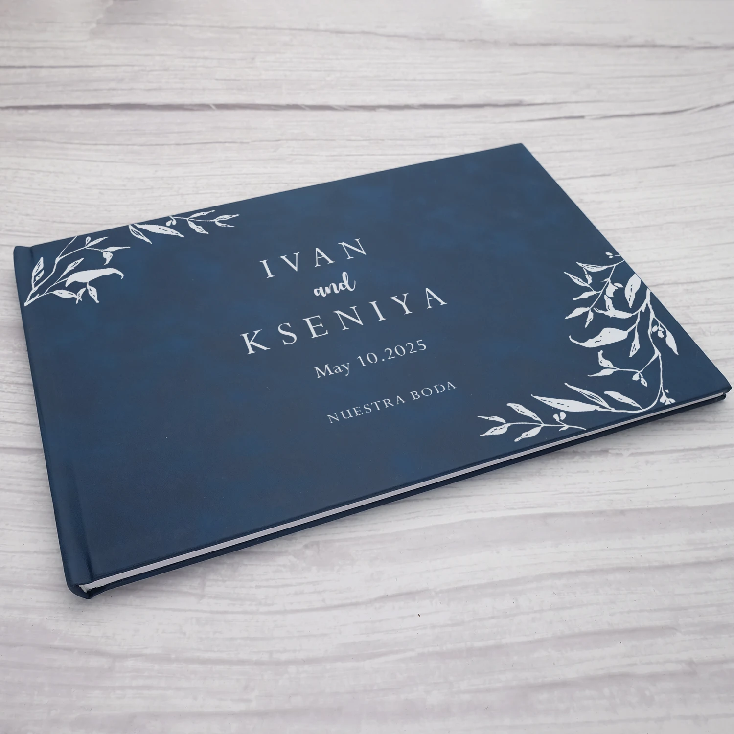 Livre d'or personnalisé pour mariage, livre de messages bleu et blanc de M. et Mme, livre d'or de mariage personnalisé